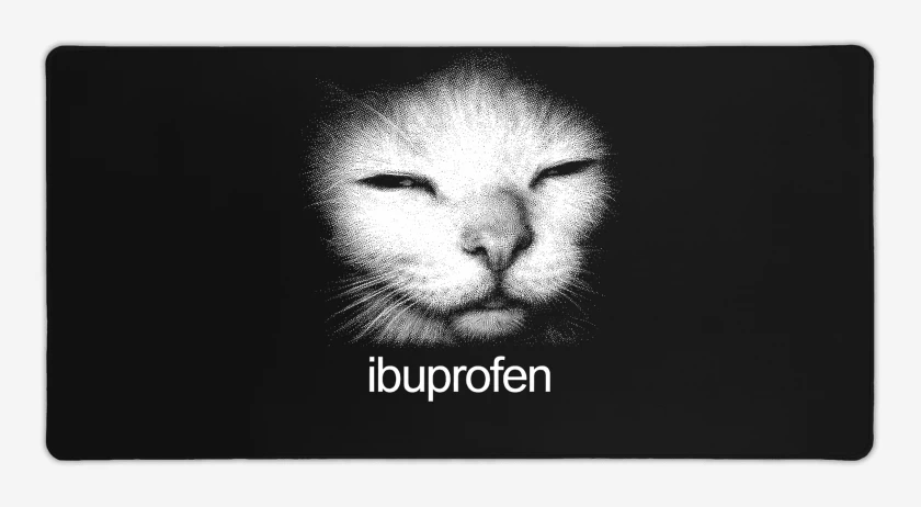 Mouse pad Gamer Negro de IBUPROFENO