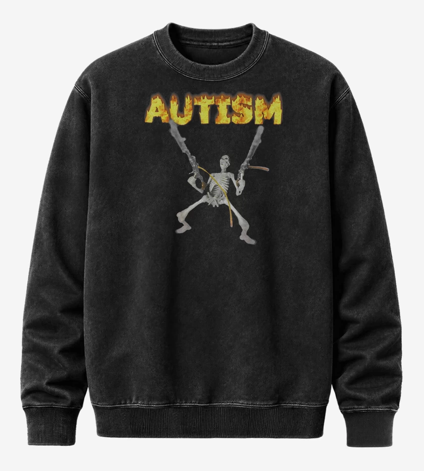 Poleron Polo Acid Wash Negro de Autismo 2