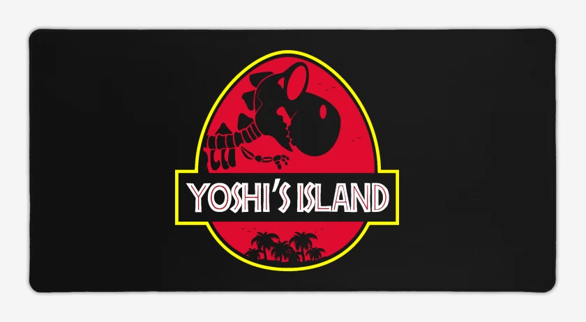Mouse pad Gamer Negro de Jurassic Yoshi