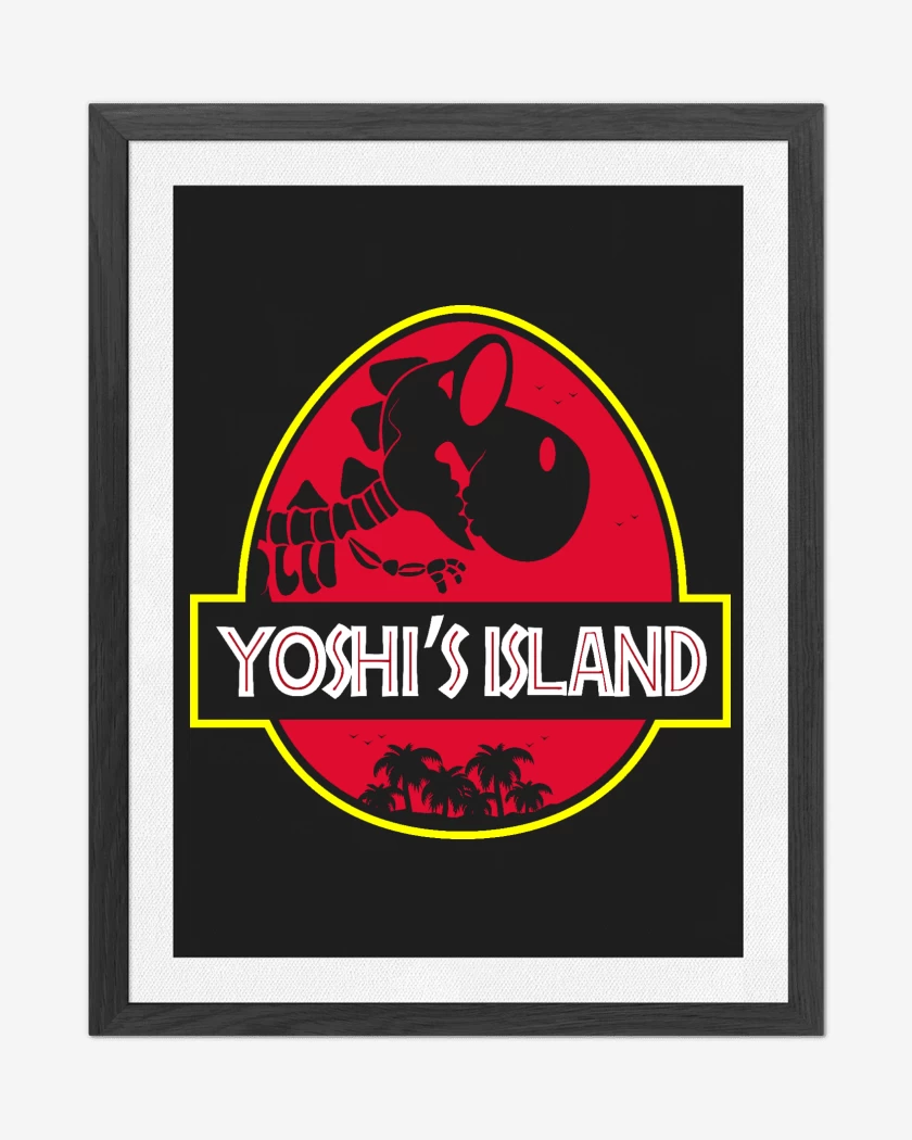 Cuadro decorativo Negro de Jurassic Yoshi