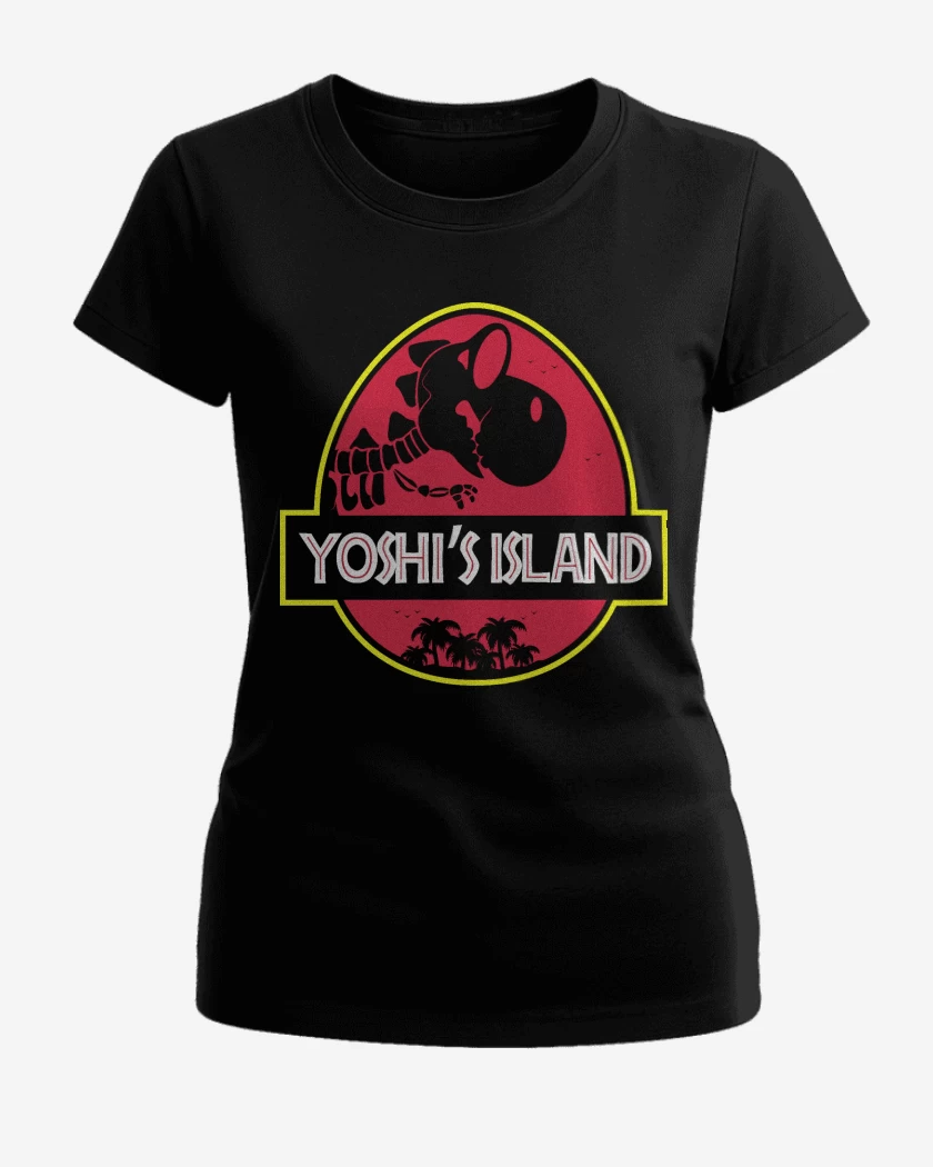 Polera de Mujer Negro de Jurassic Yoshi