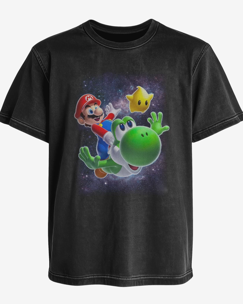 Polera desgastada Negro de Mario Peli