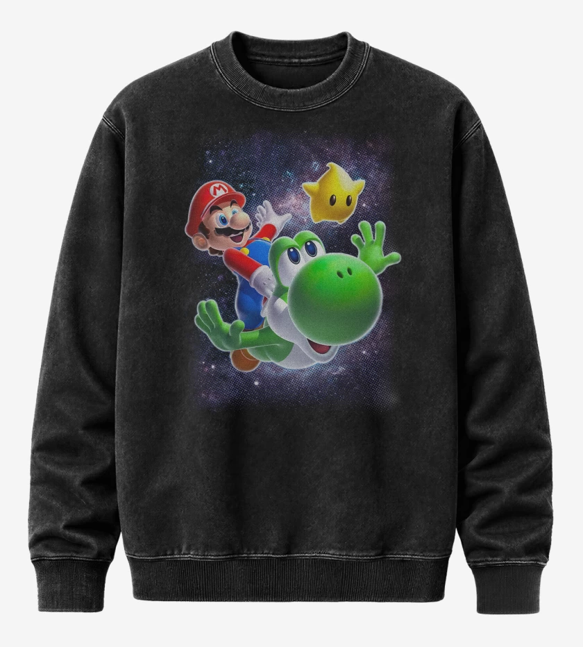 Poleron Polo Acid Wash Negro de Mario Peli