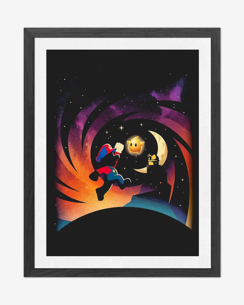 Cuadro decorativo Negro de Super mario Film