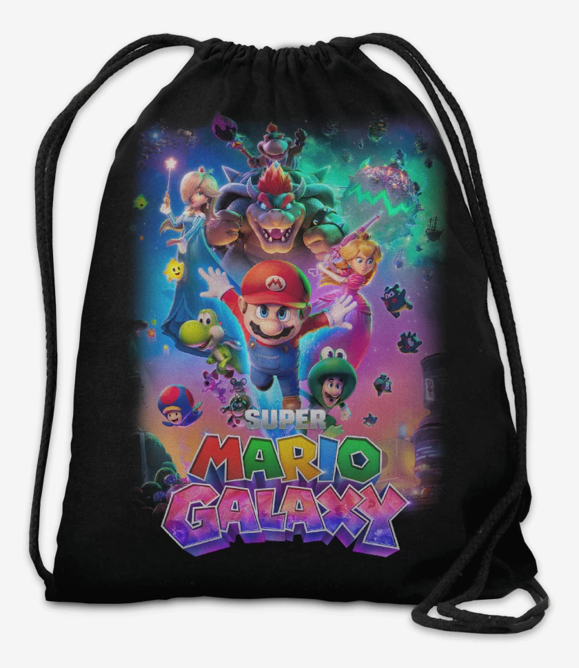 Mochila Negro de Super Mario Galaxy movie