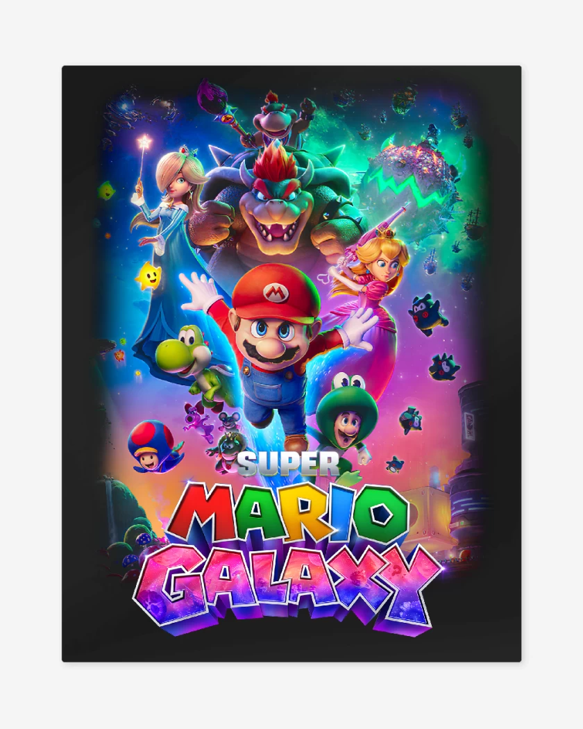 Print metalico Negro de Super Mario Galaxy movie