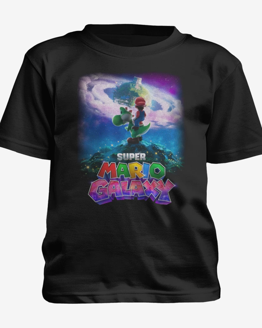 Polera de niño Negro de The super mario galaxia
