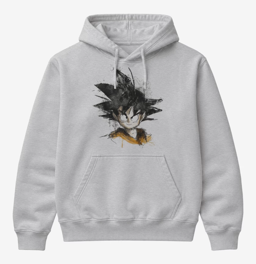Poleron Canguro básico Gris Melange de Goku chico