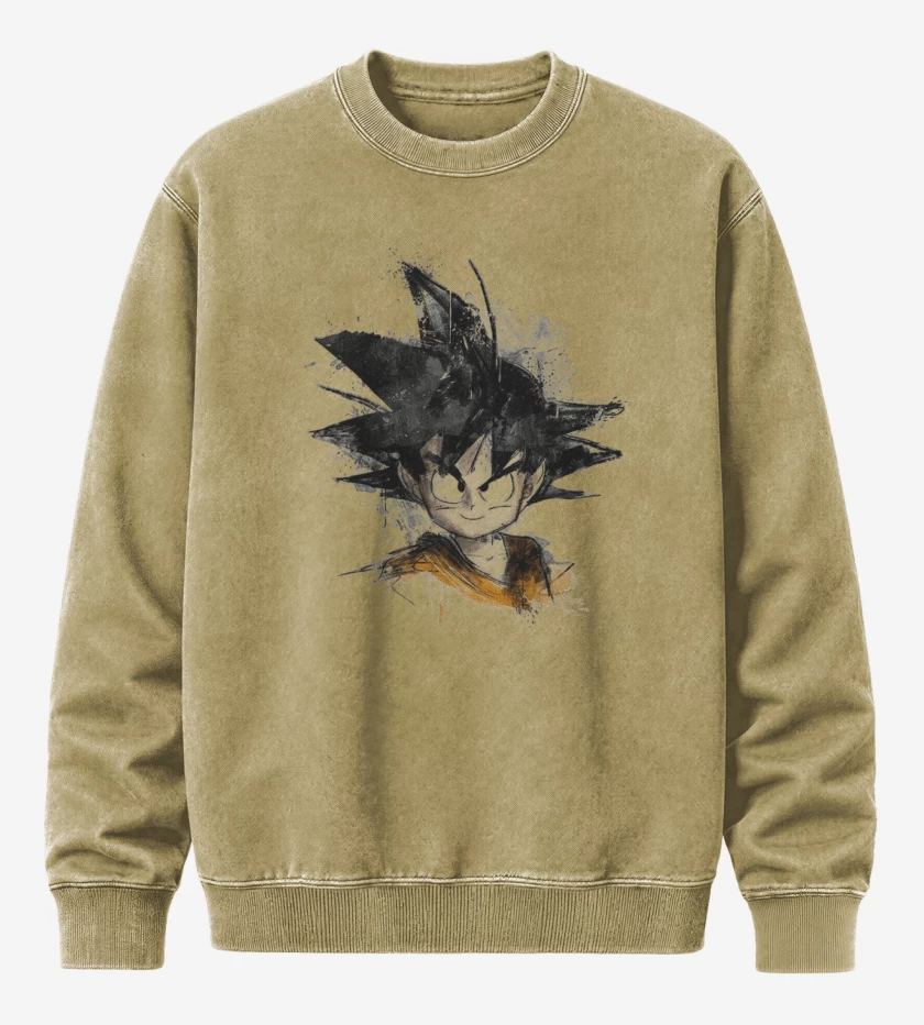 Poleron Polo Acid Wash Beige de Goku chico