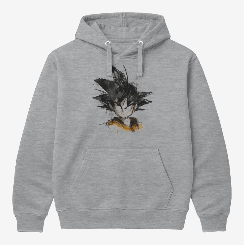 Polerón Canguro Gris Melange de Goku chico