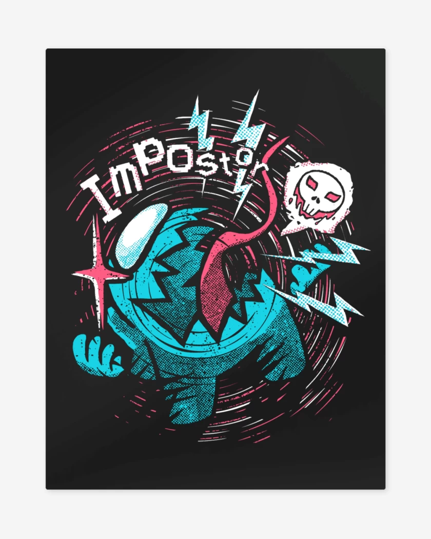 Print metalico Negro de Among Us Impostor