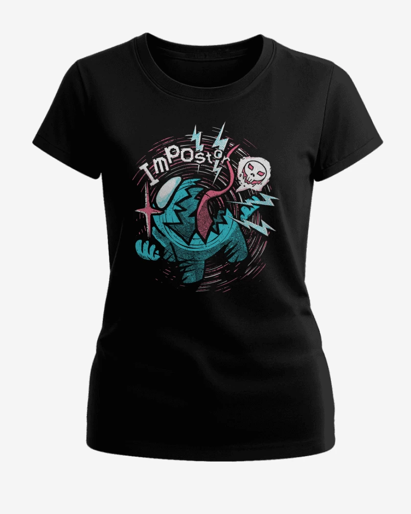 Polera de Mujer Negro de Among Us Impostor