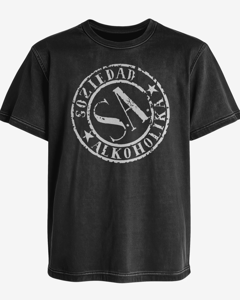 Polera desgastada Negro de Sociedad Alkoholika
