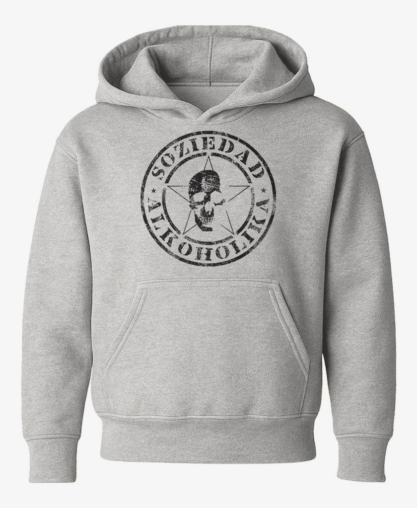 Poleron de niño Gris Melange de Soziedad Alkoholika Calavera N