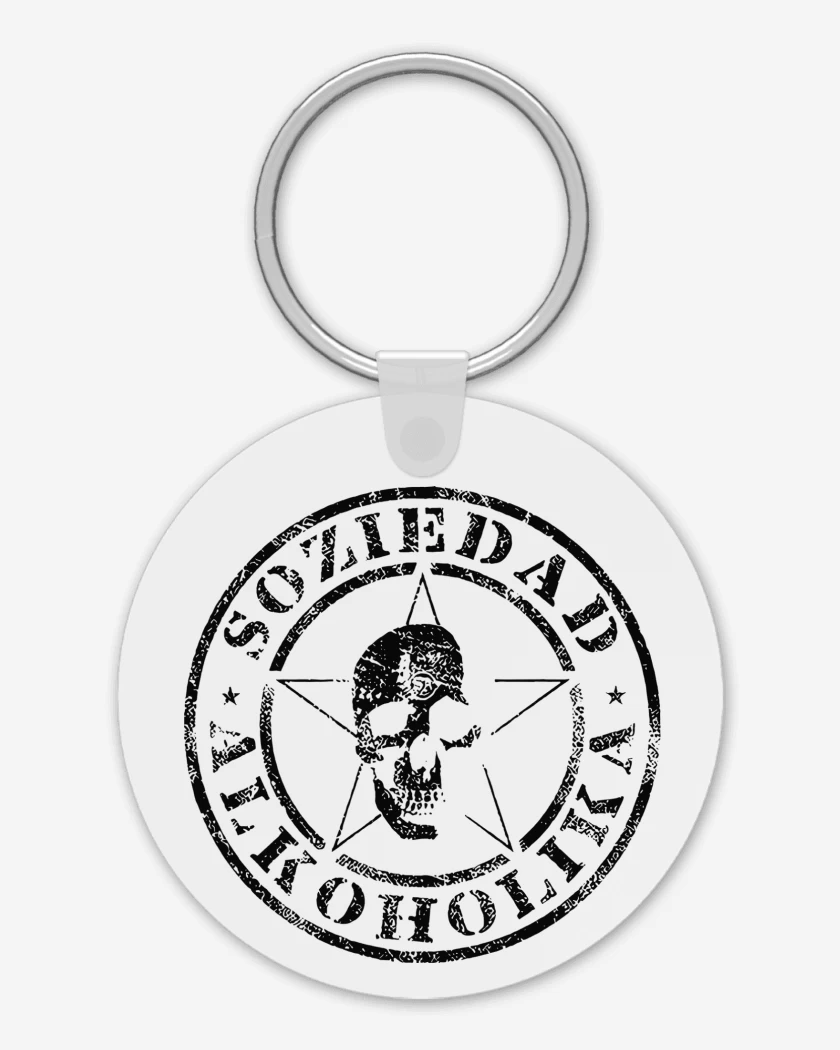 Llavero Blanco de Soziedad Alkoholika Calavera N