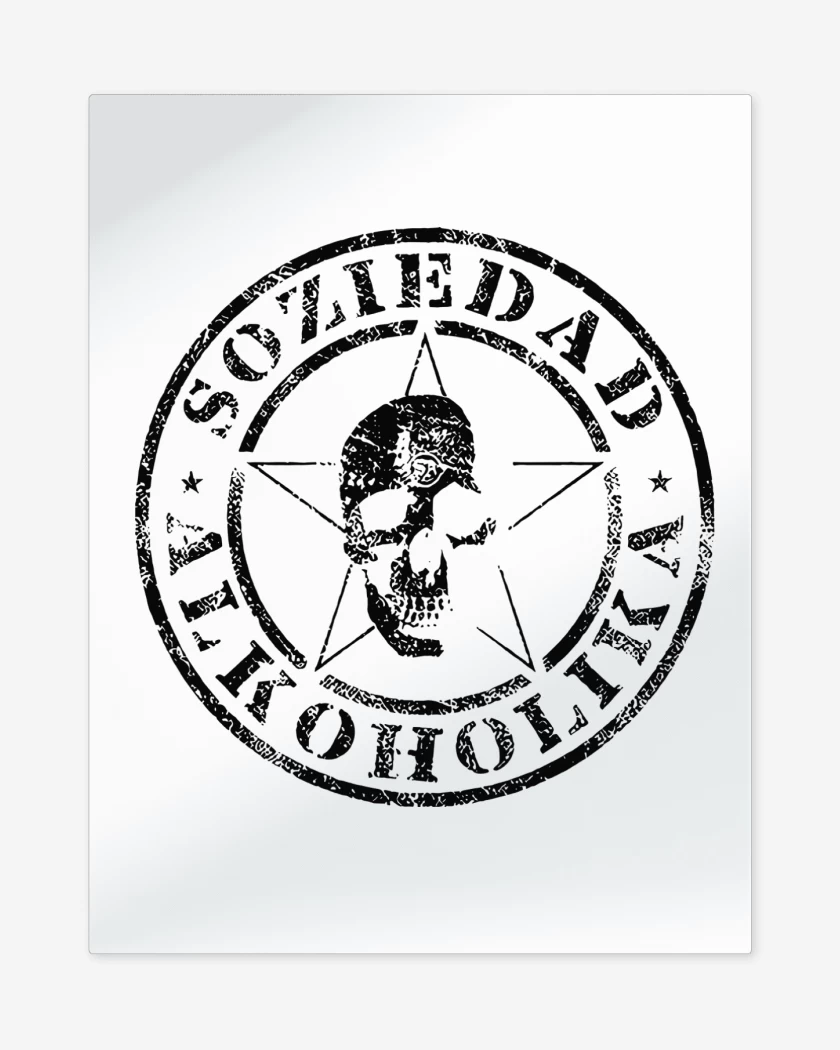 Print metalico Blanco de Soziedad Alkoholika Calavera N