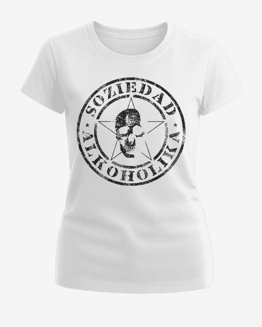 Polera de Mujer Blanco de Soziedad Alkoholika Calavera N