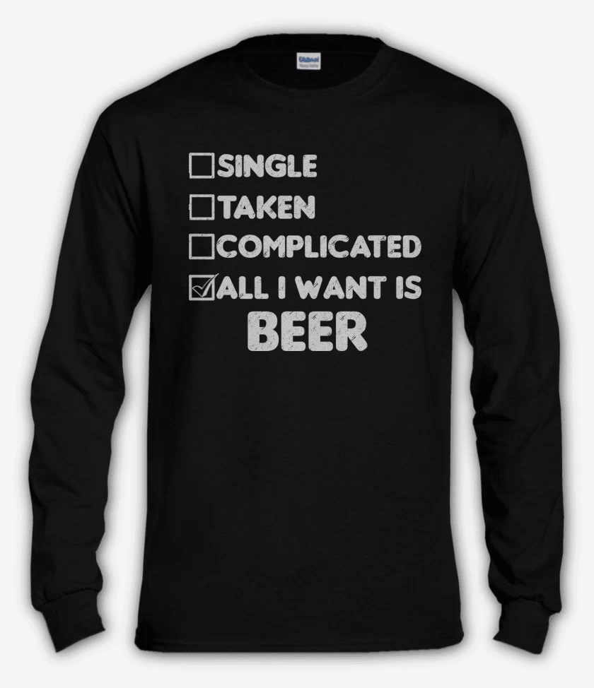 Polera manga larga Solo quiero una cerveza