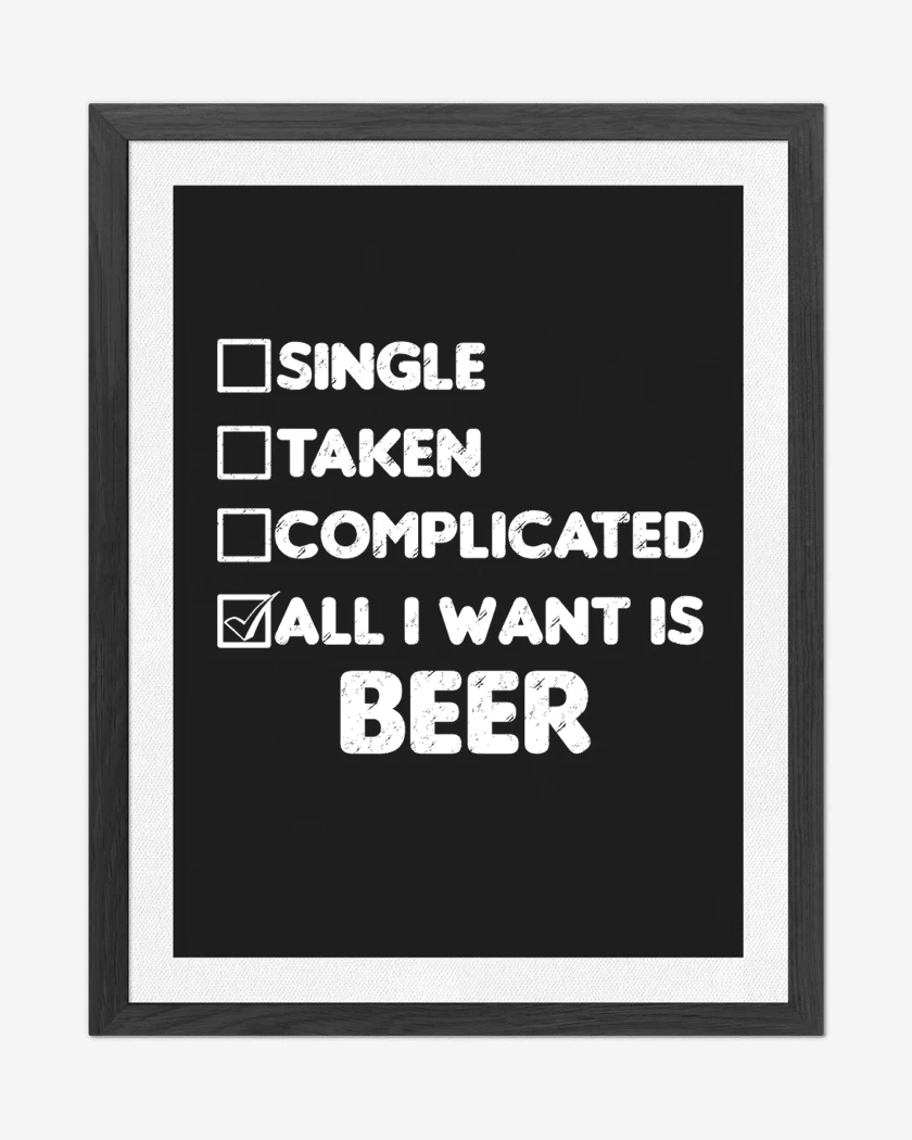 Cuadro decorativo Solo quiero una cerveza