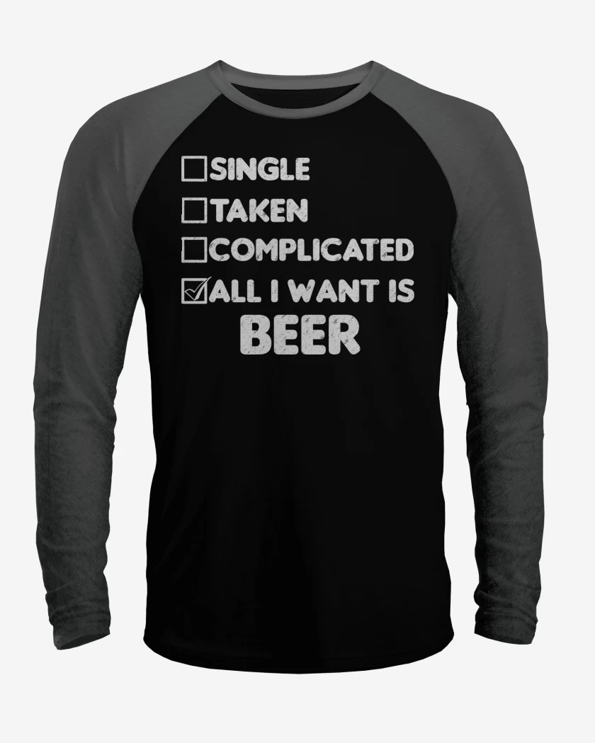 Polera Raglan Solo quiero una cerveza