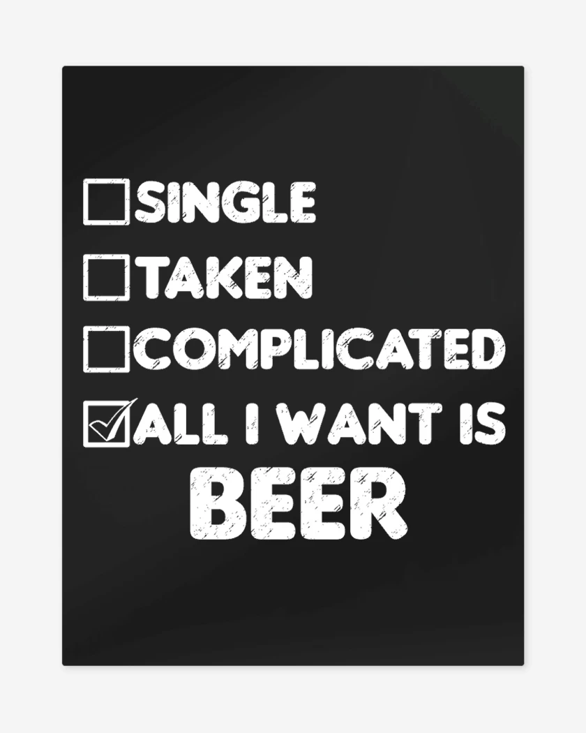 Print metalico Solo quiero una cerveza
