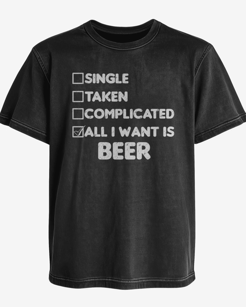 Polera desgastada Solo quiero una cerveza