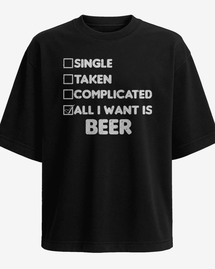 Polera Oversize Solo quiero una cerveza