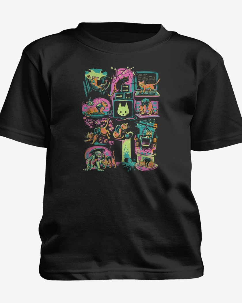 Polera de niño Negro de Stray Gatito 