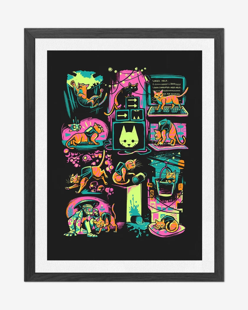 Cuadro decorativo Negro de Stray Gatito 