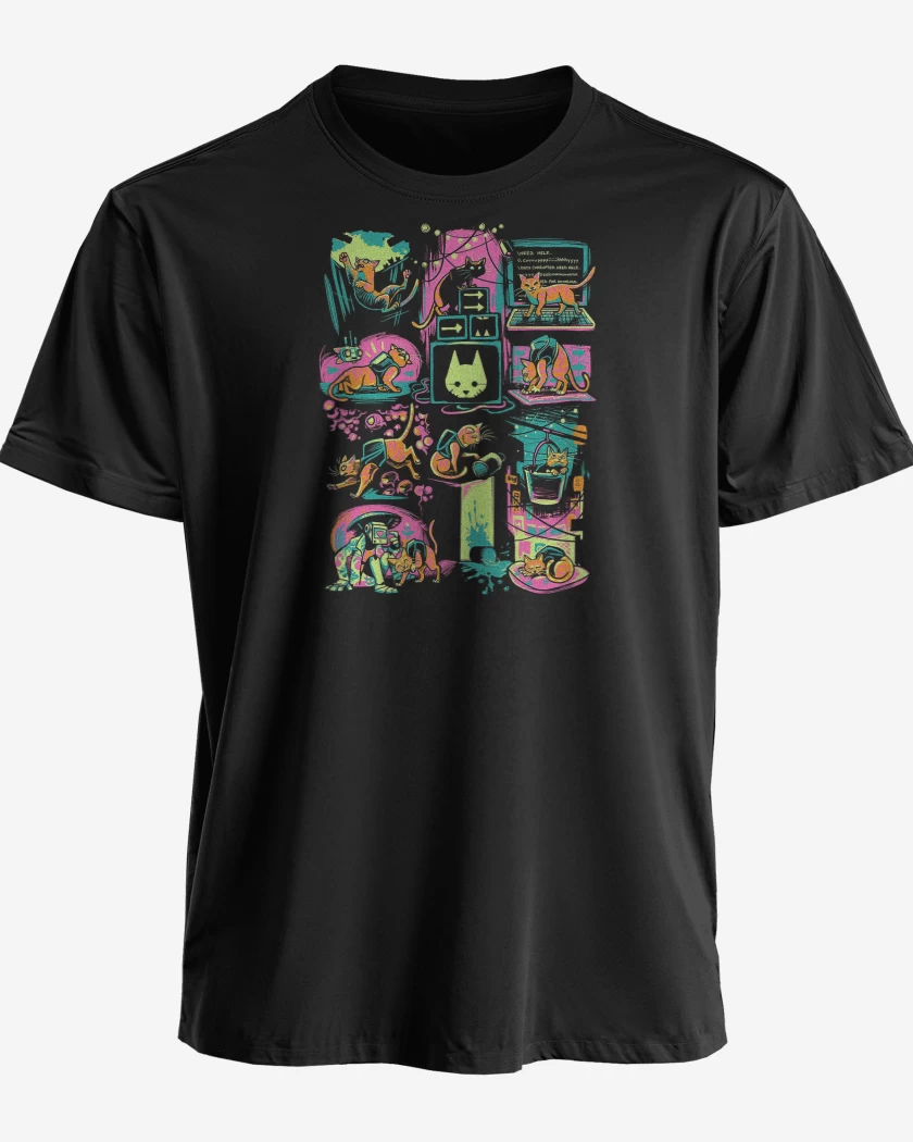 Polera premium Negro de Stray Gatito 