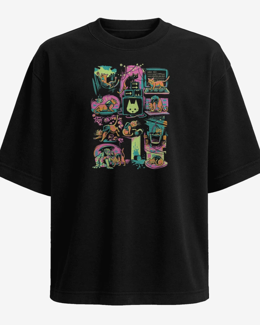Polera Oversize Stray Gatito 