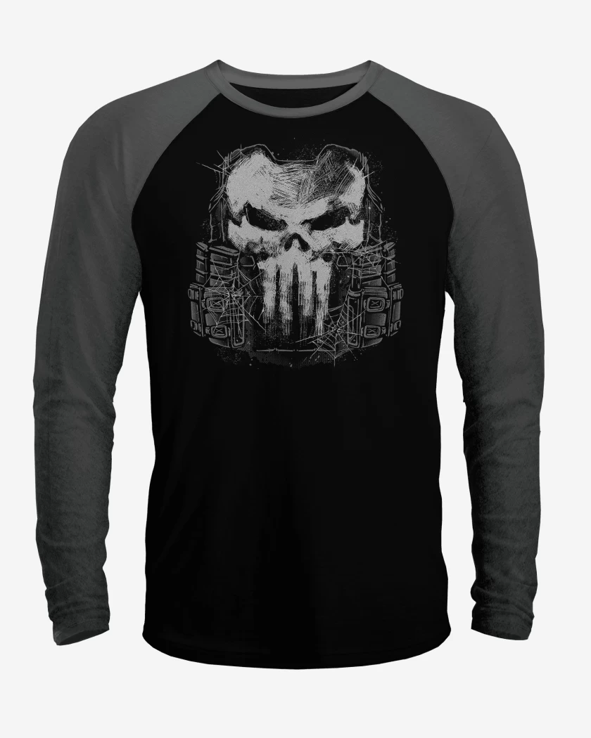 Polera Raglan Negro / Negro Heather de The Punisher