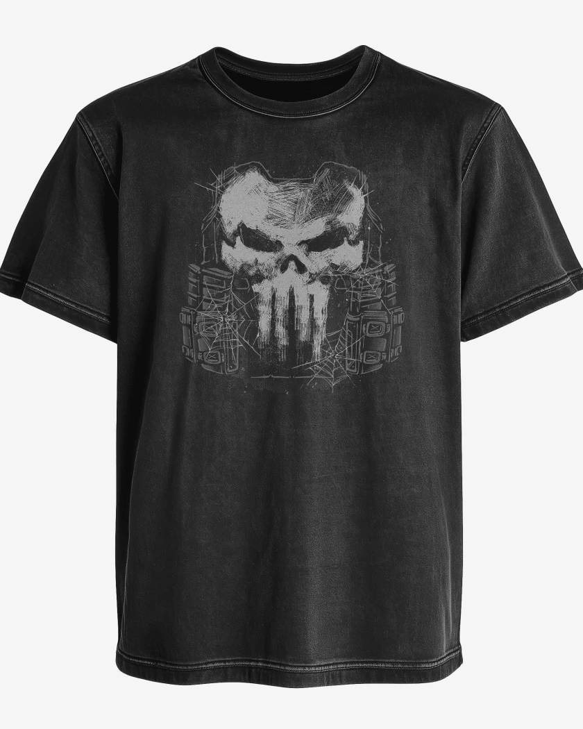 Polera desgastada Negro de The Punisher