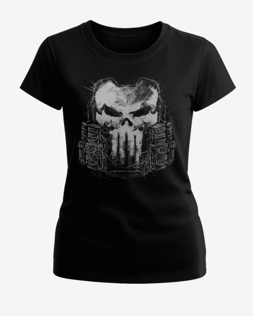 Polera de Mujer Negro de The Punisher