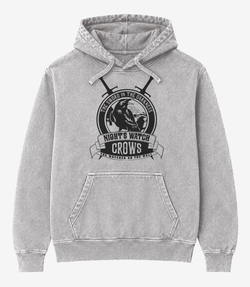Poleron Canguro Acid Wash Gris Melange de Crows