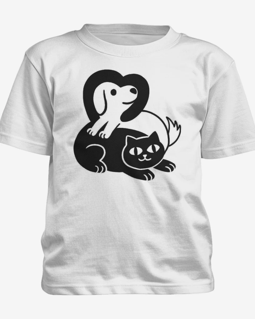 Polera de niño Blanco de Gatoperro Amigos