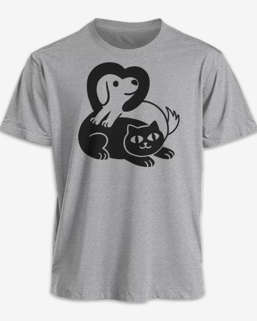 Polera premium Gris Melange de Gatoperro Amigos