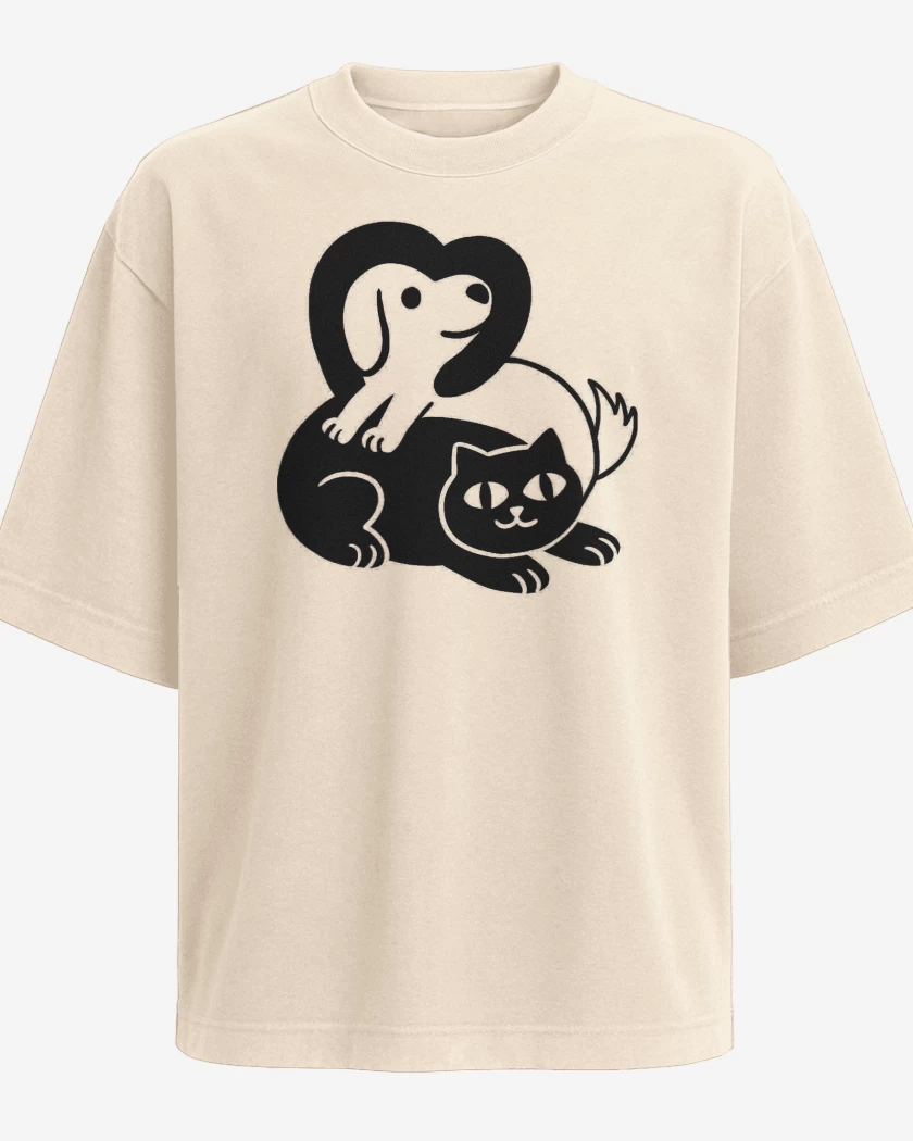 Polera Oversize Gatoperro Amigos