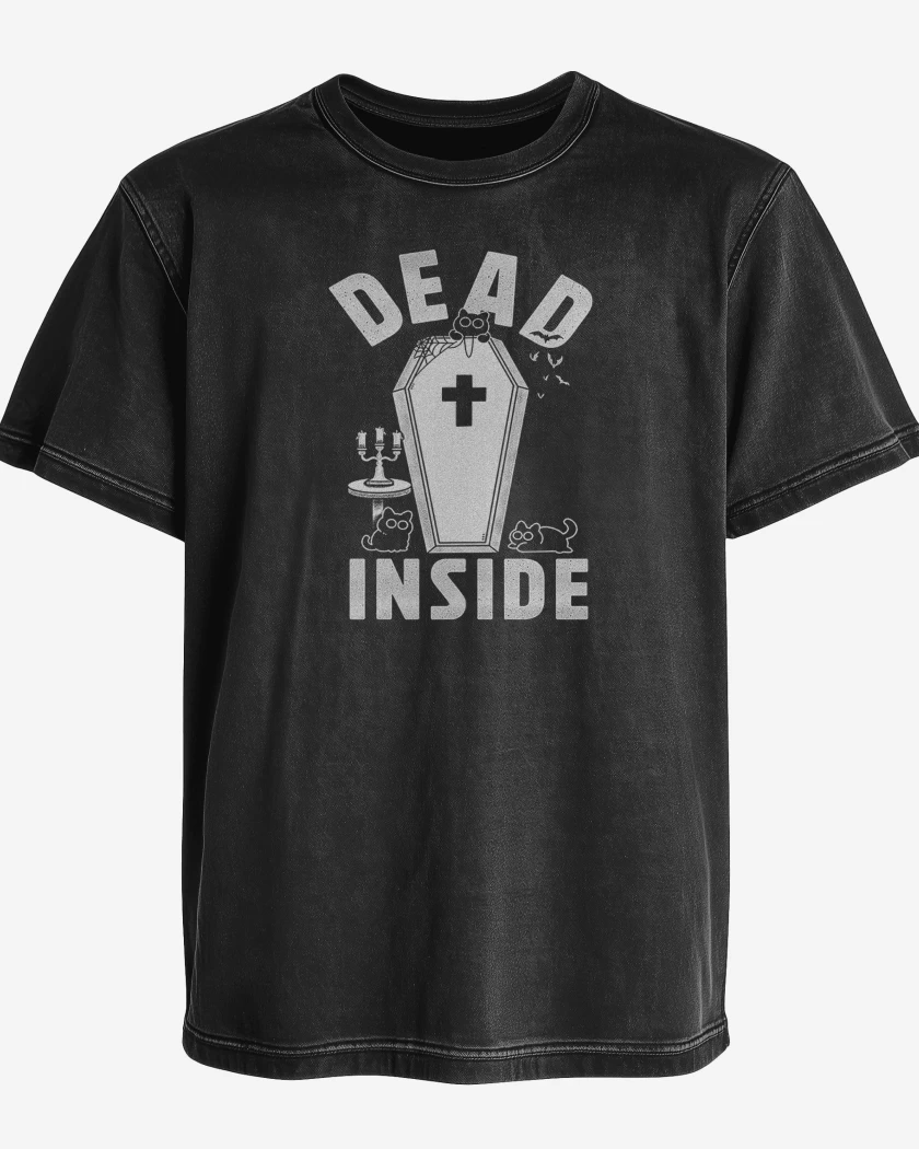 Polera desgastada Negro de Dead Inside II
