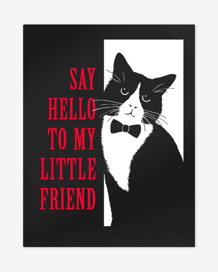 Print metalico Negro de Say Hello to My Little Friend