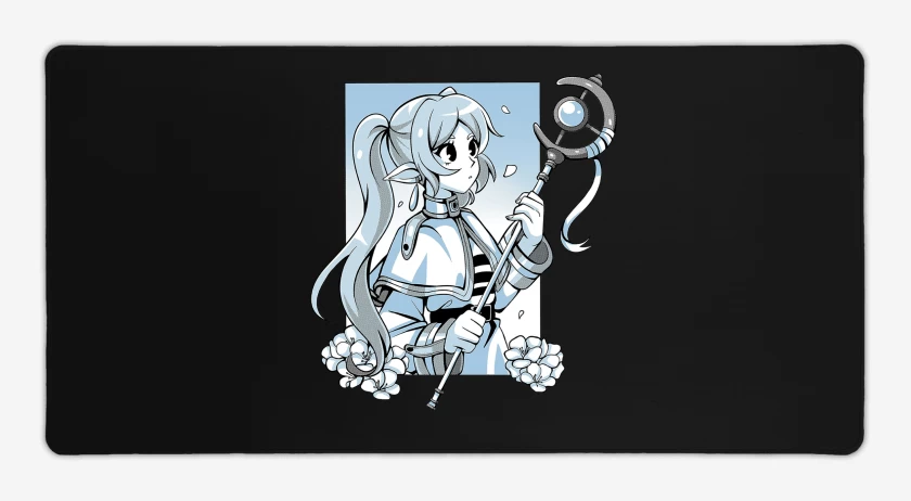 Mouse pad Gamer Negro de Frieren Kawai