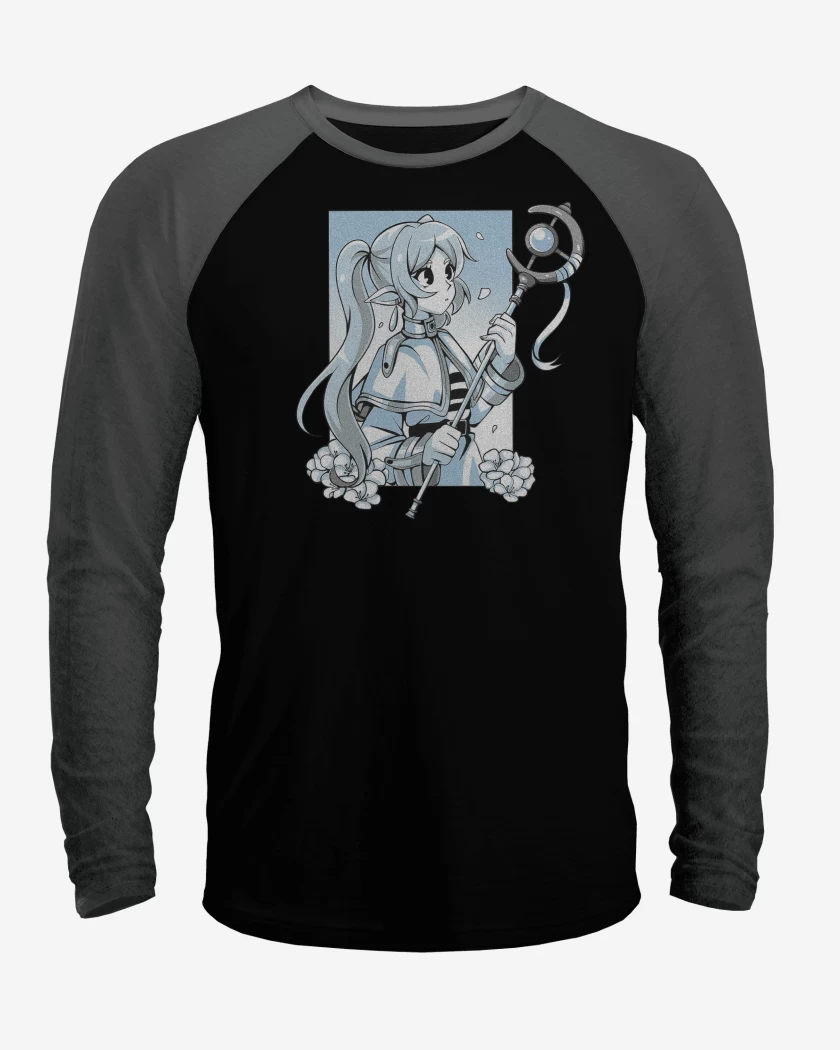Polera Raglan Negro / Negro Heather de Frieren Kawai