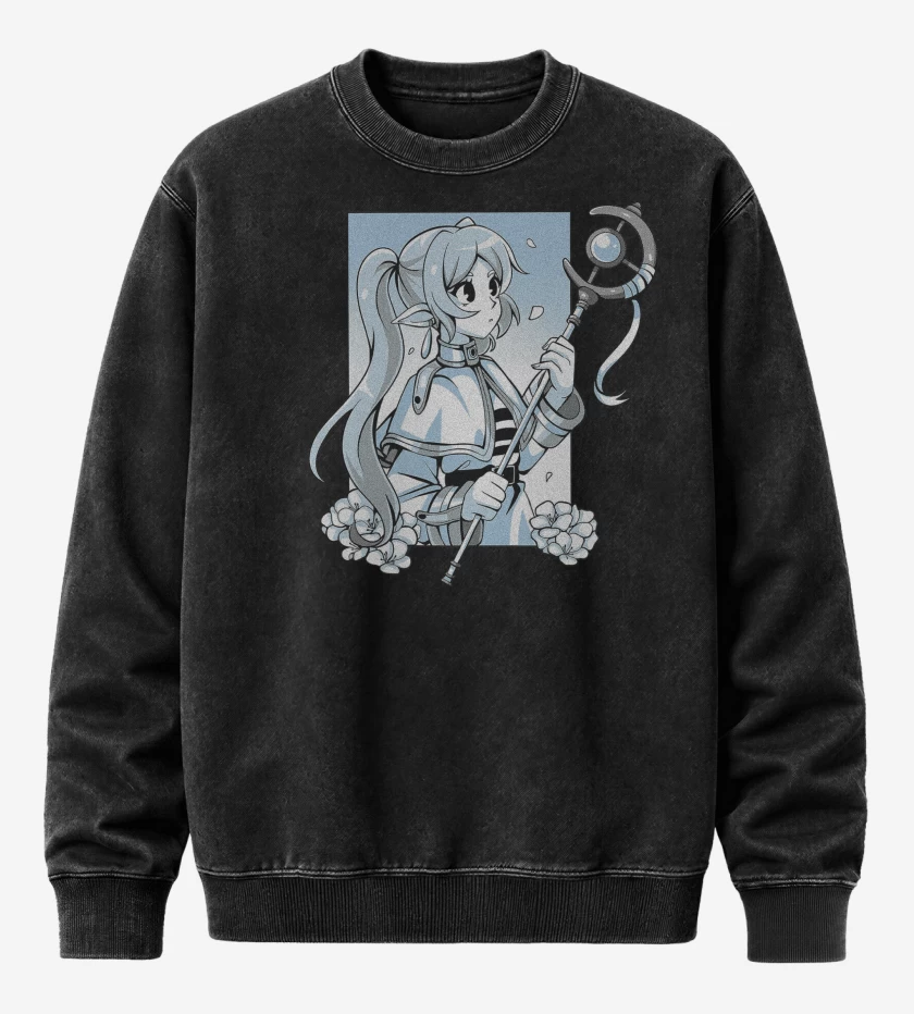 Poleron Polo Acid Wash Negro de Frieren Kawai