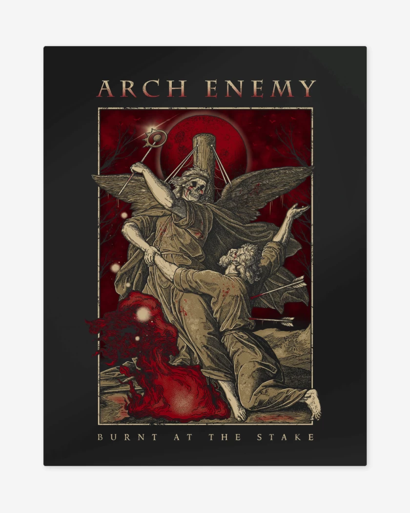 Print metalico Negro de Arch Enemy Burnt At The Stage