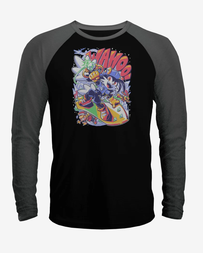 Polera Raglan Negro / Negro Heather de Klonoa