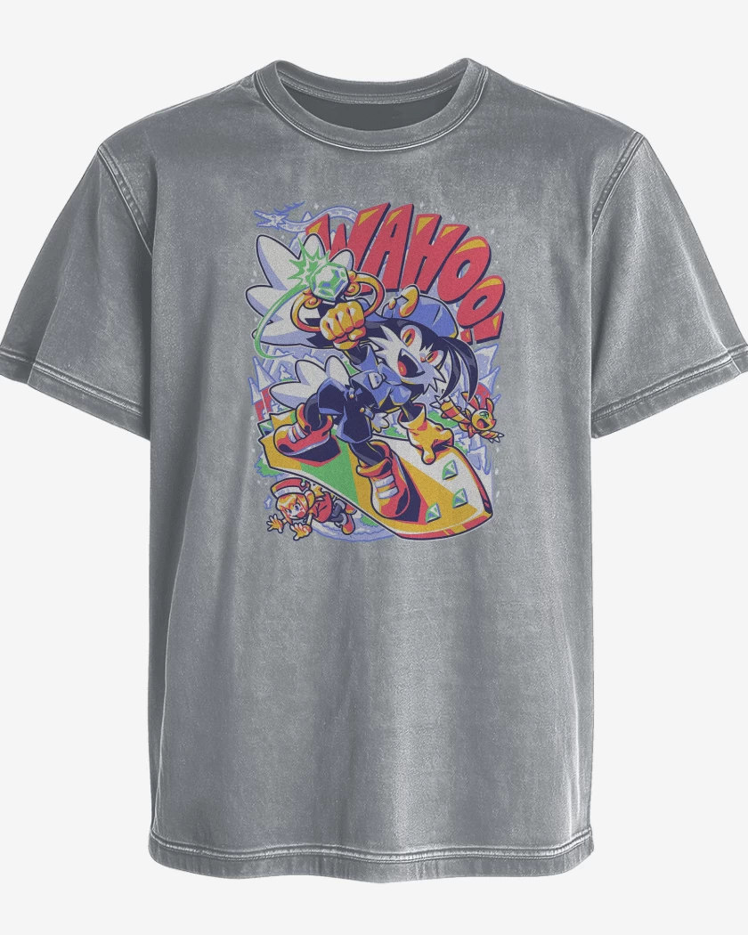 Polera desgastada Gris Melange de Klonoa