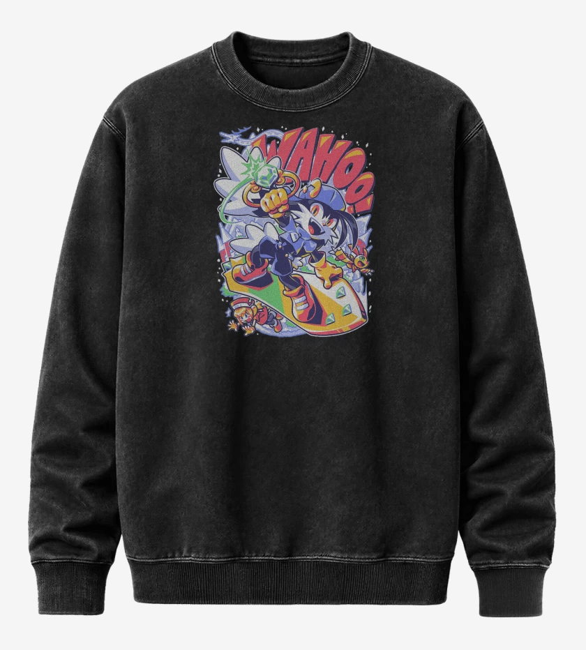 Poleron Polo Acid Wash Negro de Klonoa