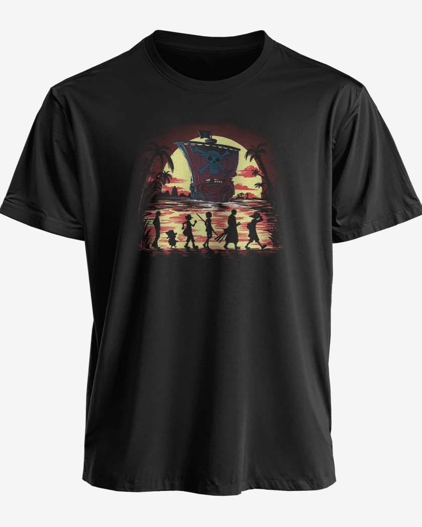 Polera premium Negro de Piratas de la Amistad