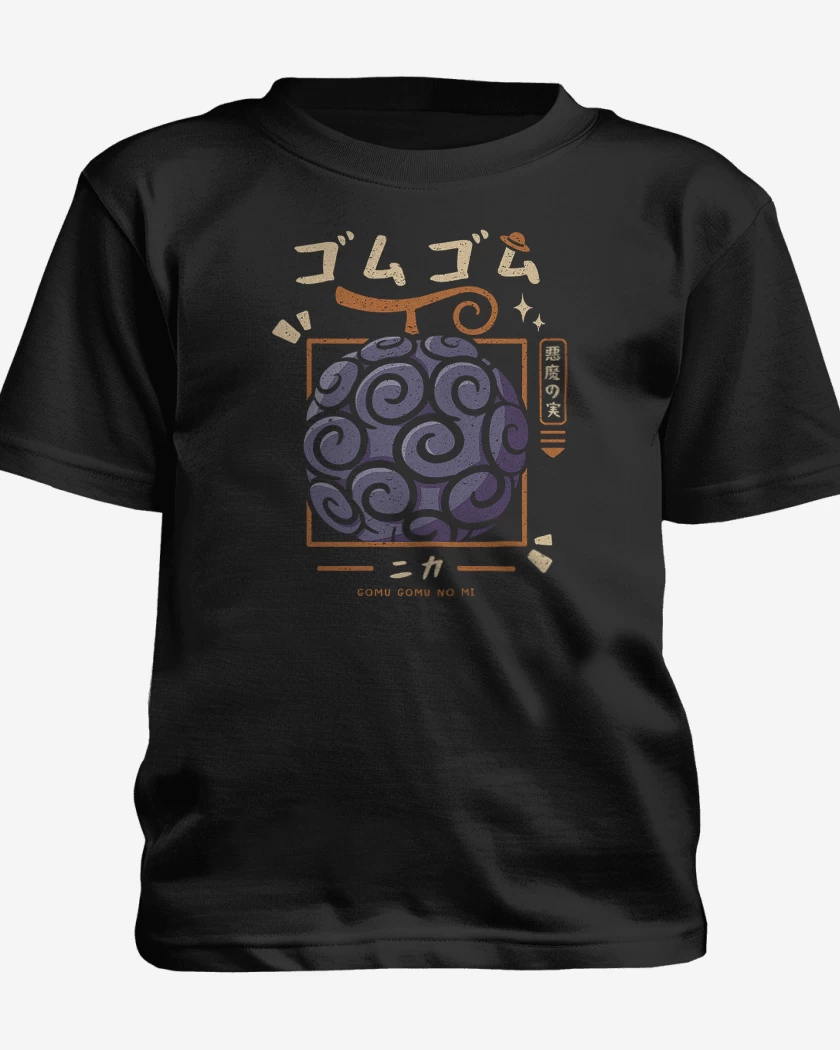 Polera de niño Negro de One Piece Gumo Gumo