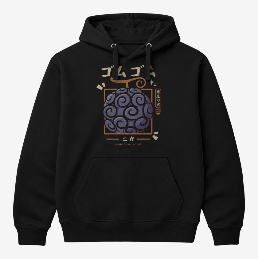 Polerón Canguro Negro de One Piece Gumo Gumo
